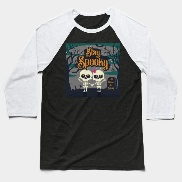 Skeleton Love Baseball T-Shirt by All Hallows Eve Podcast 